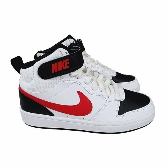 ❤️❤️❤️Nike Court Borough Mid 2 Sz 6.5Y Big Kid Shoes White Red School CD7782-110 - Picture 4 of 13